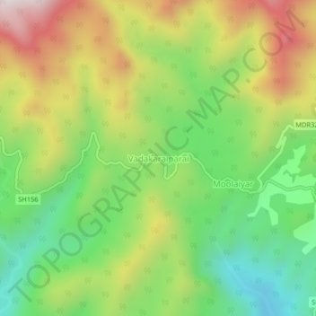 Vadakaraiparai topographic map, elevation, terrain