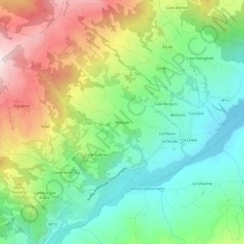 Mossale topographic map, elevation, terrain