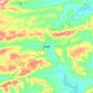 Xinpu topographic map, elevation, terrain