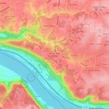 Mount Saint Joseph topographic map, elevation, terrain
