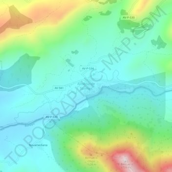 Aliseda de Tormes topographic map, elevation, terrain
