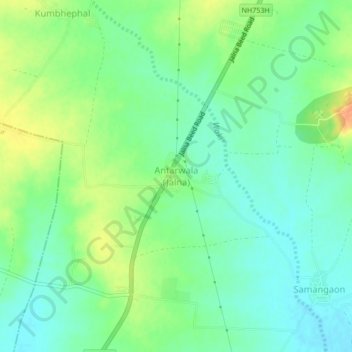 Antarwala (Jalna) topographic map, elevation, terrain
