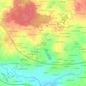 La Ville Oury topographic map, elevation, terrain