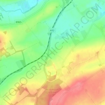 Brunton topographic map, elevation, terrain