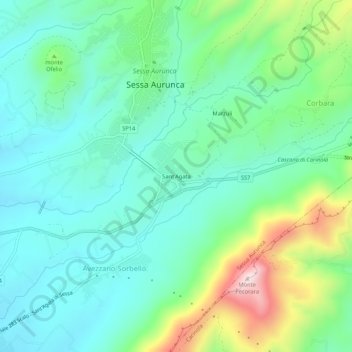 Sant'Agata topographic map, elevation, terrain