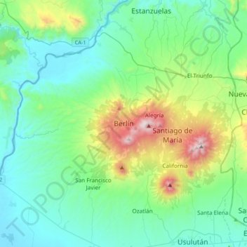 Berlín topographic map, elevation, terrain