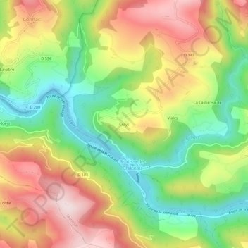 Crays topographic map, elevation, terrain