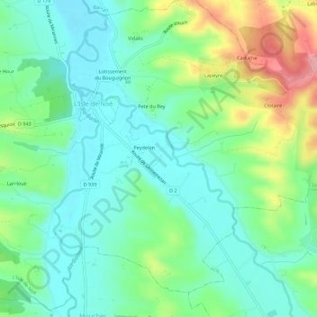 Cape topographic map, elevation, terrain