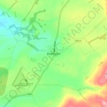 Balbeggie topographic map, elevation, terrain
