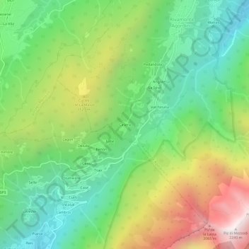 Casera topographic map, elevation, terrain