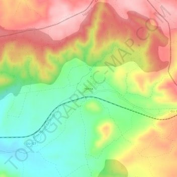 Horna topographic map, elevation, terrain