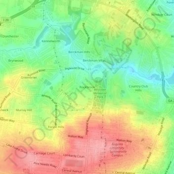 Rockbrook topographic map, elevation, terrain