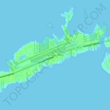 Marathon Shores topographic map, elevation, terrain