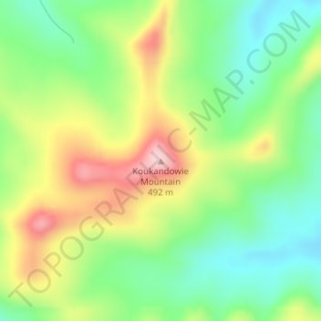 Koukandowie Mountain topographic map, elevation, terrain