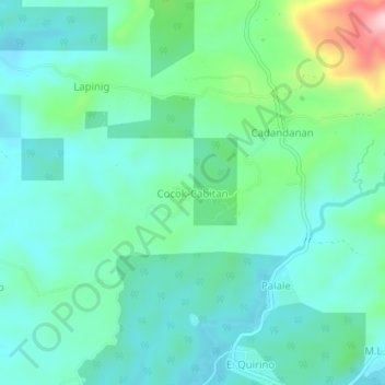 Cocok-Cabitan topographic map, elevation, terrain