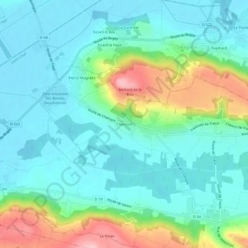 Chamont topographic map, elevation, terrain