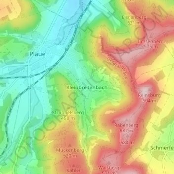 Kleinbreitenbach topographic map, elevation, terrain