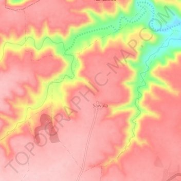 Sawala topographic map, elevation, terrain