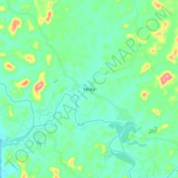 Yeida topographic map, elevation, terrain