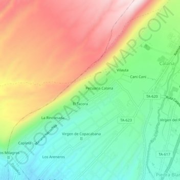 Los Angeles topographic map, elevation, terrain