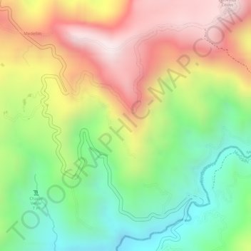 Pueblo Hondo topographic map, elevation, terrain