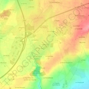 Le Mesnil topographic map, elevation, terrain