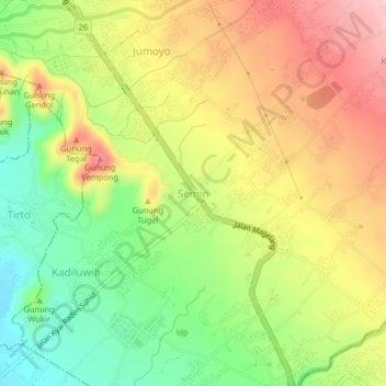 Semin topographic map, elevation, terrain