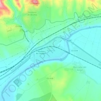 Alcolea topographic map, elevation, terrain