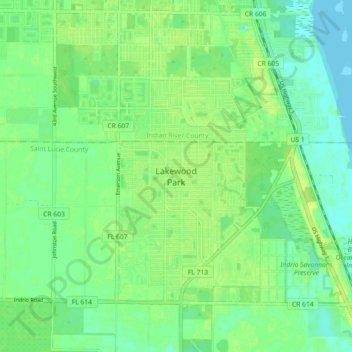 Lakewood Park topographic map, elevation, terrain