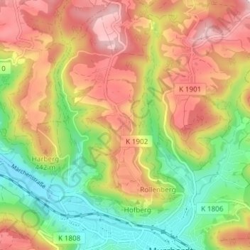 Vordermurrhärle topographic map, elevation, terrain