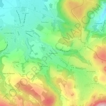 Bellegoutte topographic map, elevation, terrain