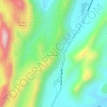 Serra Estrela topographic map, elevation, terrain