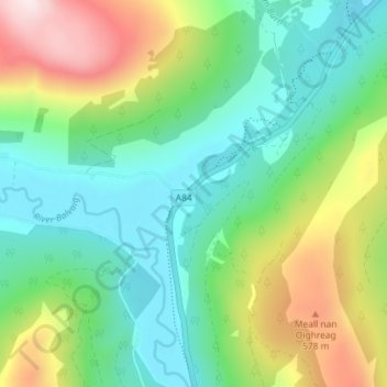 Kingshouse topographic map, elevation, terrain