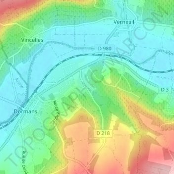 Vassieux topographic map, elevation, terrain