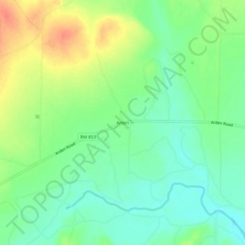 Arden topographic map, elevation, terrain