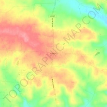 Fredonia topographic map, elevation, terrain