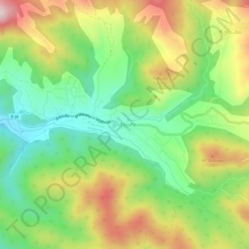 Gombori topographic map, elevation, terrain