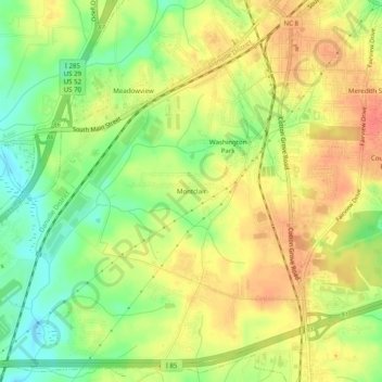 Montclair topographic map, elevation, terrain