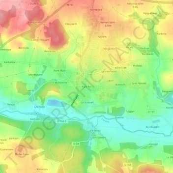 Park Pin topographic map, elevation, terrain