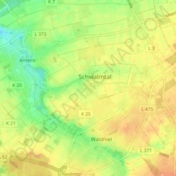 Krinsend topographic map, elevation, terrain