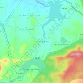 Chikkanahalli topographic map, elevation, terrain