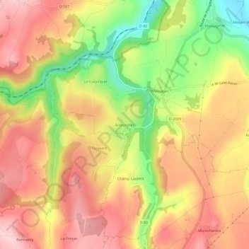 Ardeyrolles topographic map, elevation, terrain