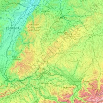 Großer Heuberg topographic map, elevation, terrain