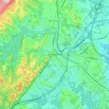 Morristown topographic map, elevation, terrain