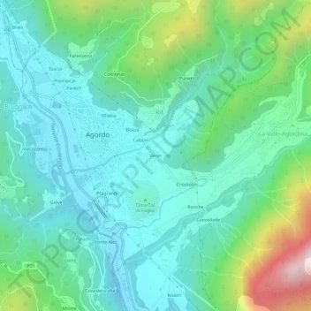 Veran topographic map, elevation, terrain