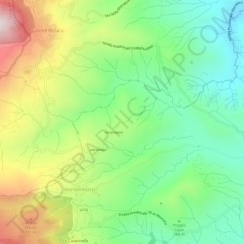 Ronzinami topographic map, elevation, terrain