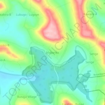 Mabanda topographic map, elevation, terrain