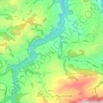 Hundwil topographic map, elevation, terrain