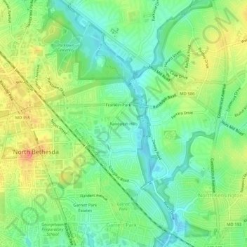 Randolph Hills topographic map, elevation, terrain