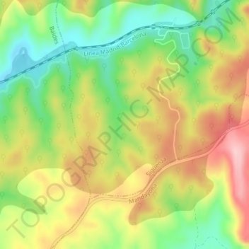 Cutamilla topographic map, elevation, terrain